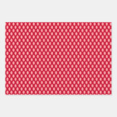 ピンクの水玉模様オン赤 ラッピングペーパーシート (正面2)