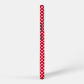 ピンクの水玉模様オン赤 SAMSUNG GALAXYケース (右側面)