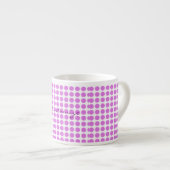 ピンクの水玉模様サンダー_コーブ任意の色 エスプレッソカップ (正面右)