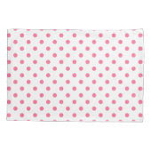 ピンクの水玉模様パターンのペアの枕カバー 枕カバー (裏面)