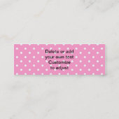 ピンクの水玉模様パターン スキニー名刺 (裏面)