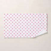 ピンクの水玉模様パターン バスタオルセット (ハンドタオル)