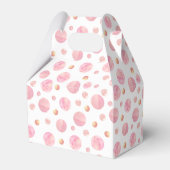 ピンクの水玉模様パーソナライズされたのお気に入り フェイバーボックス (裏面サイド)