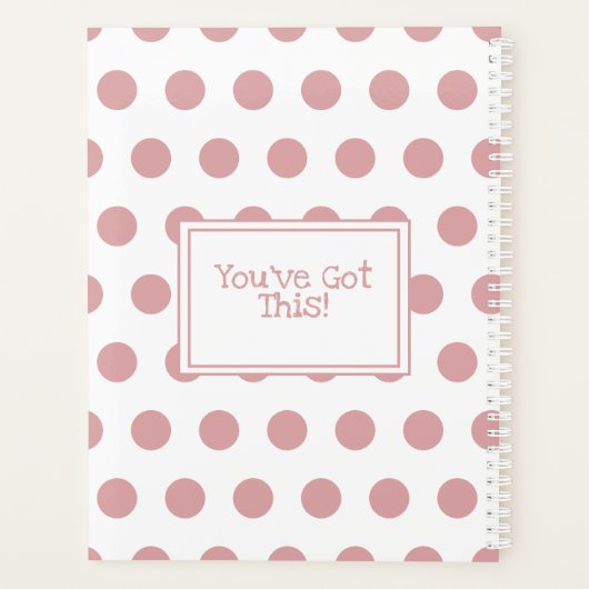 ピンクの水玉模様信じ彼女は彼女ができるように プランナー手帳 (裏面)
