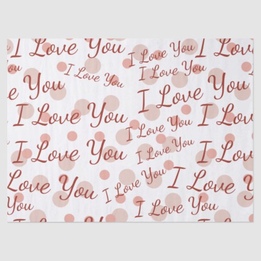 ピンクの水玉模様愛 薄葉紙 (正面)