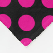 ピンクの水玉模様 フリースブランケット (角)