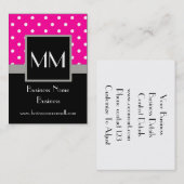 ピンクの水玉模様 名刺 (正面/裏面)