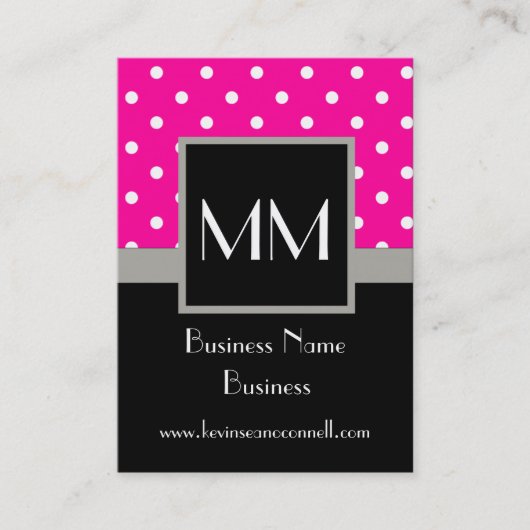 ピンクの水玉模様 名刺 (正面)