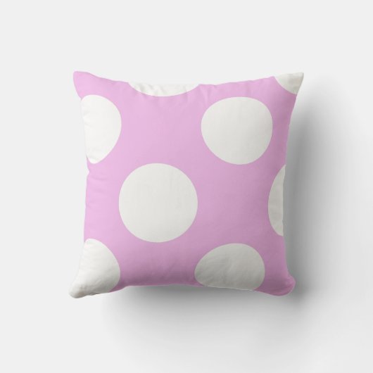 ピンクの水玉模様、紫の水玉模様、あなたの名前 クッション (裏面)