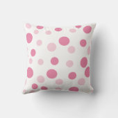 ピンクの水玉模様、紫の水玉模様、ドット、モノグラム クッション (裏面)