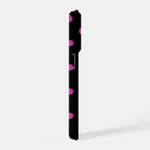 ピンクの水玉模様 iPhoneケース (右側面)