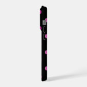 ピンクの水玉模様 iPhoneケース (左側面)