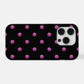 ピンクの水玉模様 iPhoneケース (裏面横)