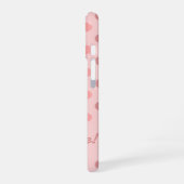 ピンクの水玉模様 iPhone 16ケース (左側面)