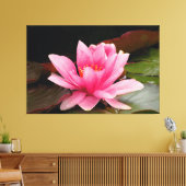 ピンクの水百合延伸キャンバスプリント キャンバスプリント (インサイチュ (リビング))