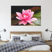 ピンクの水百合延伸キャンバスプリント キャンバスプリント (インサイチュ (寝室))