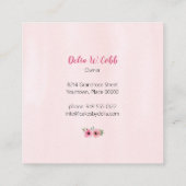 ピンクの水結婚色のケーキ スクエア名刺 (裏面)