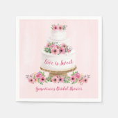 ピンクの水結婚色のケーキ スタンダードカクテルナプキン (正面)