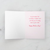 ピンクの水色おもしろいの花母の日 カード (内部)