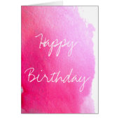 ピンクの水色かわいいガーリークリエイティブの誕生日 (正面)