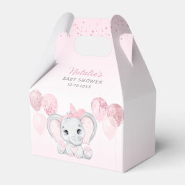 ピンクの水色かわいい象の女の子の赤ちゃんシャワー フェイバーボックス