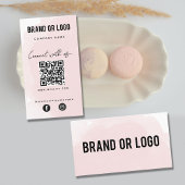 ピンクの水色が米国のQRコードに接続 名刺