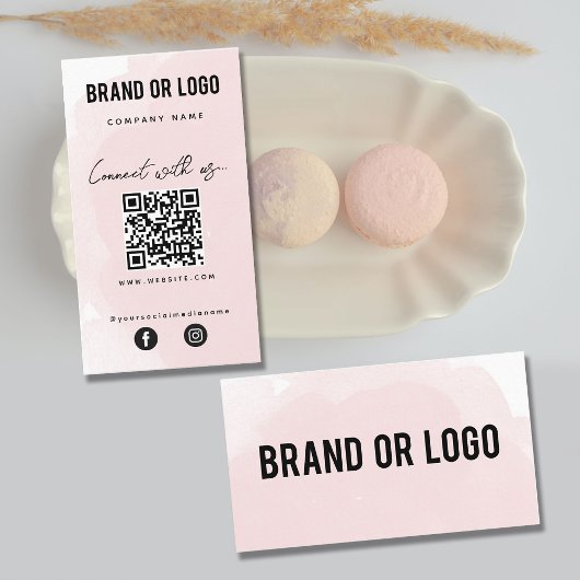 ピンクの水色が米国のQRコードに接続 名刺