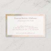 ピンクの水色と金ゴールド背景 名刺 (裏面)