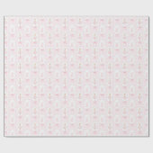 ピンクの水色のくるみ割りクリスマスラッピングパプ ラッピングペーパー (フラット)