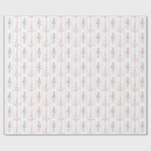 ピンクの水色のくるみ割りクリスマスラッピングパプ ラッピングペーパー (フラット)