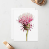 ピンクの水色のアザミのワイルドフラワー開花 ノートカード (正面/裏面インサイチュ)