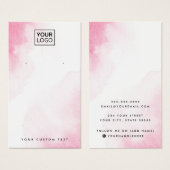 ピンクの水色のカスタムロゴのイヤリング表示カード (正面&裏面)