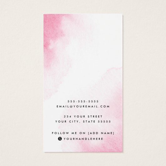 ピンクの水色のカスタムロゴのイヤリング表示カード (裏面)