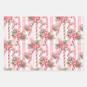 ピンクの水色のクリスマス ラッピングペーパーシート (正面2)