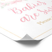 ピンクの水色のクレスト赤ちゃんシャワーベビーは甘い ポスター (角)