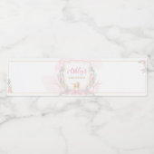 ピンクの水色のクレスト赤ちゃんシャワー ペットボトルラベル (シングルラベル)