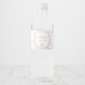 ピンクの水色のクレスト赤ちゃんシャワー ペットボトルラベル (正面)