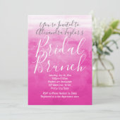ピンクの水色のグラデーションブライダルブモダンランチシャワー 招待状 (スタンド正面)