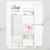 ピンクの水色のケシ毎日のプランナー (正面/裏面)