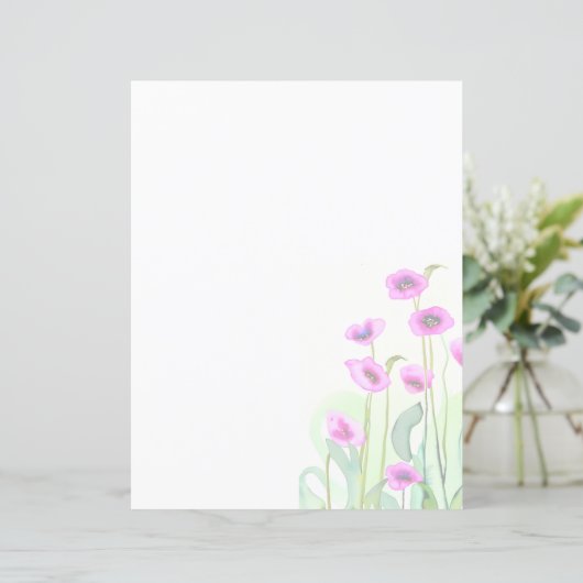 ピンクの水色のケシ (スタンド正面)