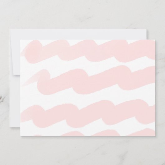 ピンクの水色のストライプメリークリスマスフォトカード (裏面)