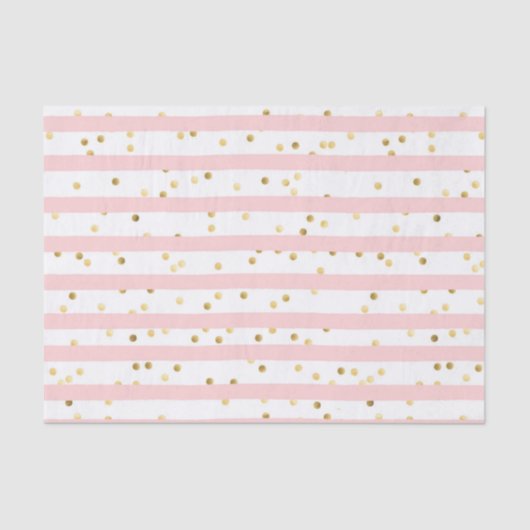 ピンクの水色のストライプ 薄葉紙 (正面)