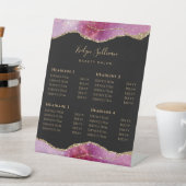 ピンクの水色のスパークル美しいサロン価格表 台座サイン (インサイチュ)