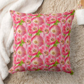 ピンクの水色のチューリップ クッション (ブランケット)