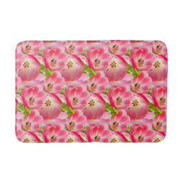 ピンクの水色のチューリップ バスマット