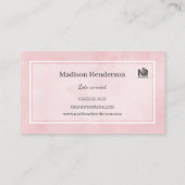 ピンクの水色のナース開業医の名刺 名刺 (裏面)