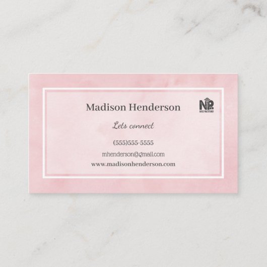 ピンクの水色のナース開業医の名刺 名刺