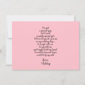 ピンクの水色のハートは私のメイド・オブ・オーナー（花嫁付き添い人）詩 招待状 (裏面)