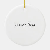 ピンクの水色のハートカスタムカップル名イニシャル セラミックオーナメント (裏面)