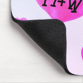 ピンクの水色のハートカスタムカップル名イニシャル マウスパッド (コーナー)